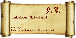 Jakabos Nikolett névjegykártya